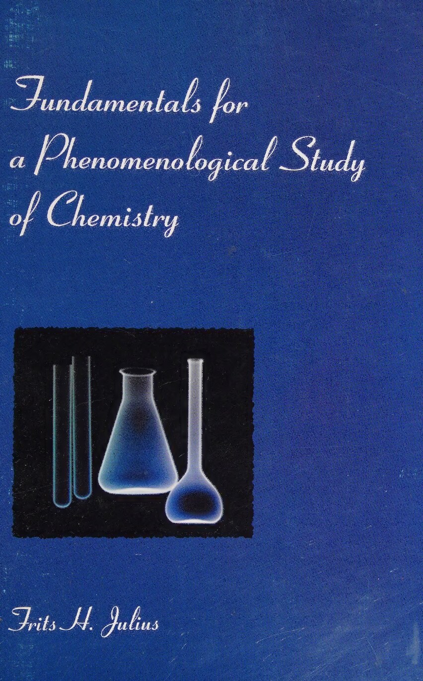 Fundamentals for a phenomenological study of chemistry